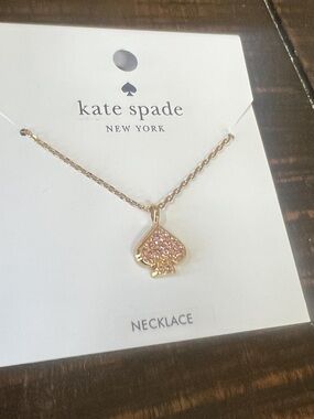 kate spade new york Everyday Spade Pave Mini Pendant Necklace Pink